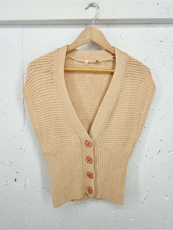 Anthropologie Sweaters - Anthropologie Moth Size Medium Dark Cream Sleeveless Knit Sweater Vest